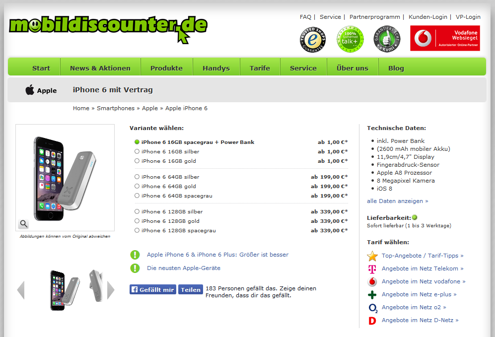 iPhone 6 - Günstig bestellen